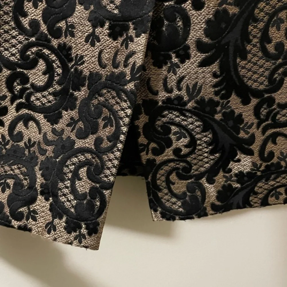 Worthington Gold and Black Woven Thread Lace Damask‎ Skirt - 4